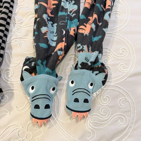 Carter’s Toddler Boy Footed Pajamas Set Size 4T Fleece Pjs Soft Zip Dinosaurs - Picture 3 of 6
